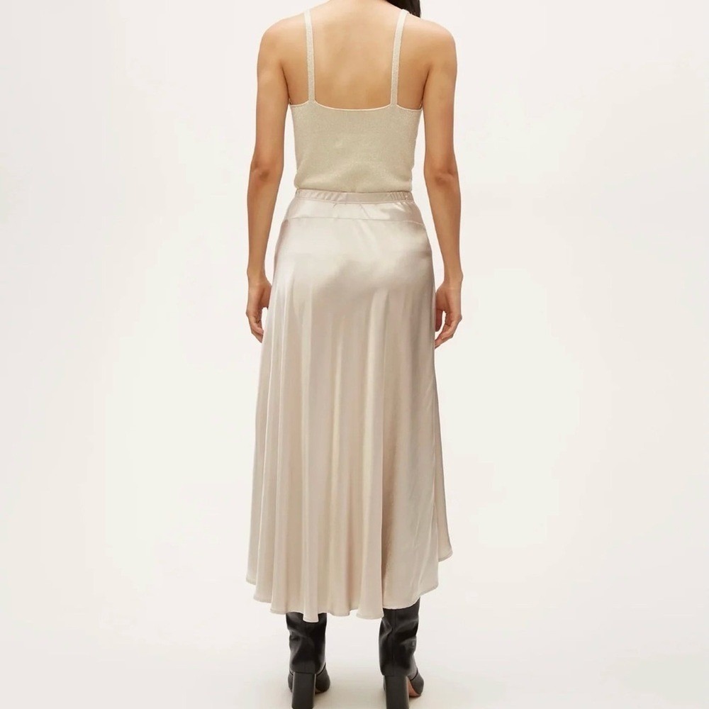 Michael Stars Desi Asymmetrical Satin Skirt RED  XS NEW Retail $178 - Picture 10 of 11